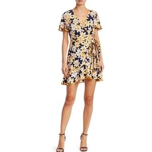 $465 CINQ À SEPT Cameron Silk Floral Wrap Dress , SIZE 2 EXCELLENT Condition